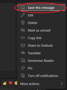 Microsoft Teams Features - Save This Message
