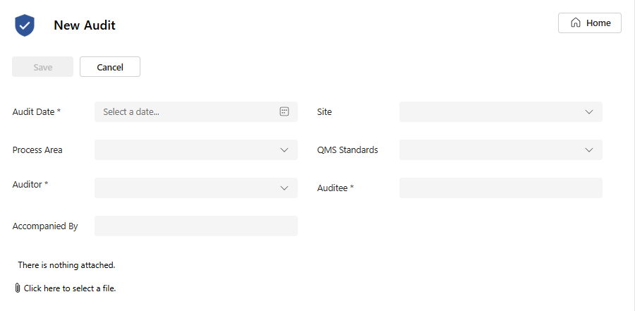 QMS|share new internal audit scheduling form